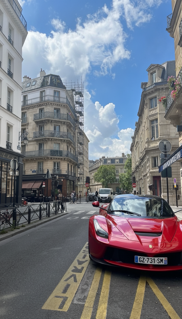 Ferrari après transformation LarpIA — Paris